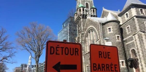 Avis de fermeture complète de la rue Immaculée-Conception à la hauteur de l’église – Cliquez pour voir le tracé alternatif